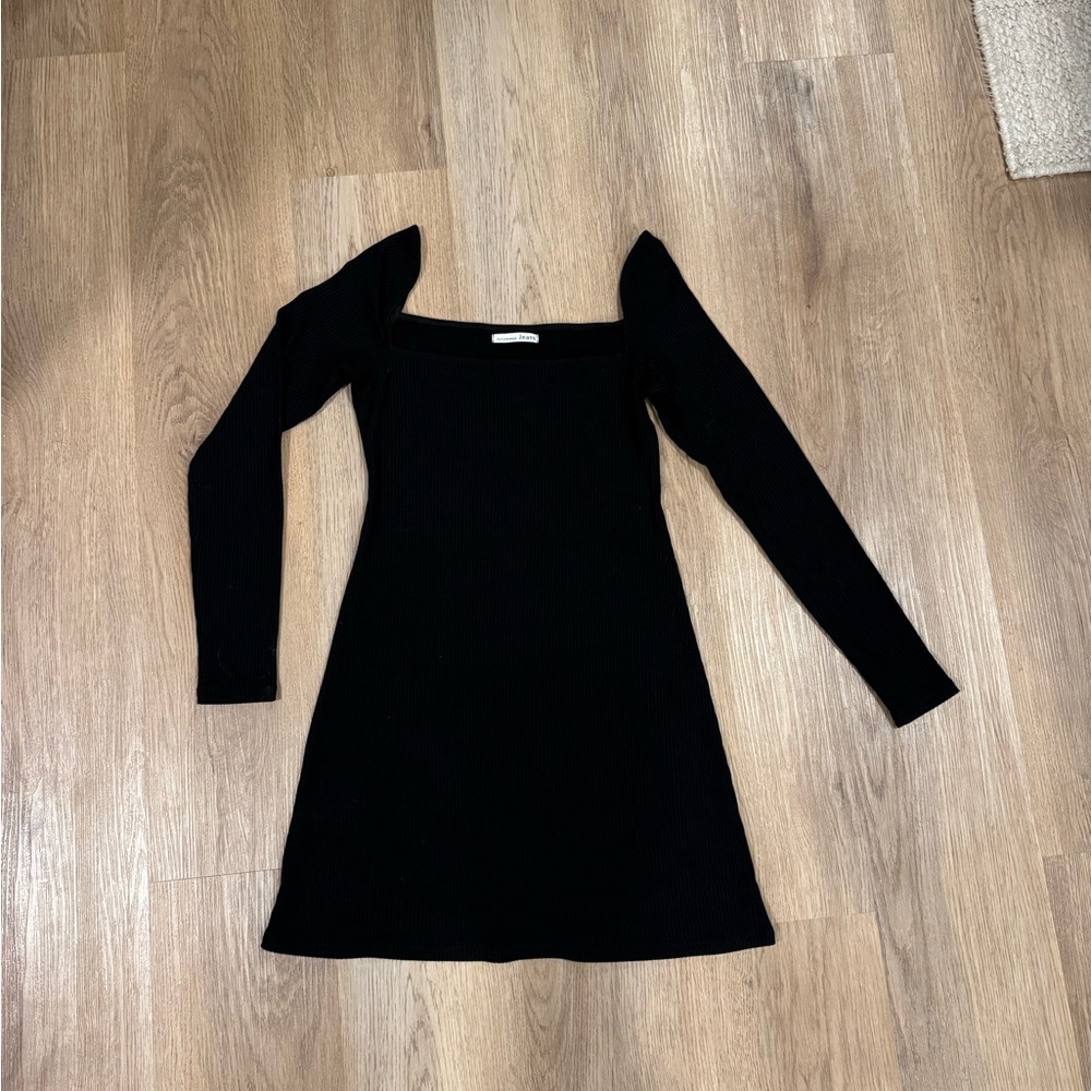 Reformation Black Long Sleeve Dress